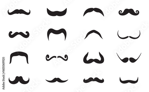 Set of moustache icons. vector mustache set. set of mustache vector
