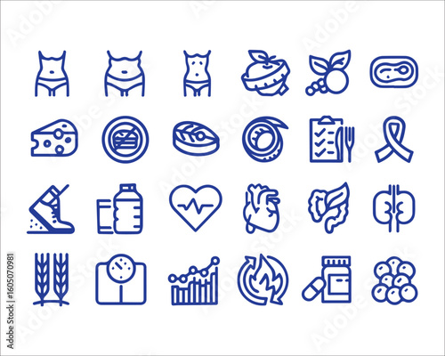 Nutritionist related, pixel perfect, editable stroke, up scalable square line vector icon 