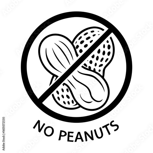 No peanuts symbol representing allergy warning and food safety  