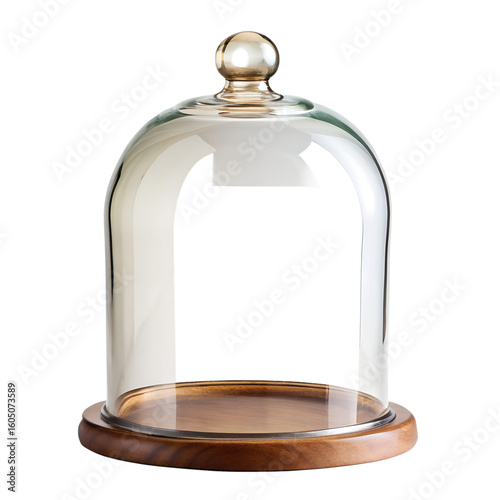 	Glass bell jar cloche isolated on transparent background