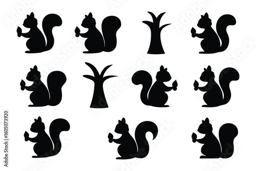 Diverse silhouettes of tigers in various poses showcasing their powerful and graceful forms