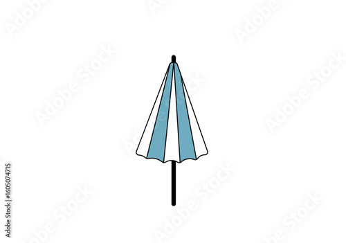 Vector illustration of cartoon unopened umbrella