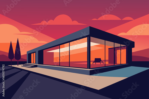 sunset in the city