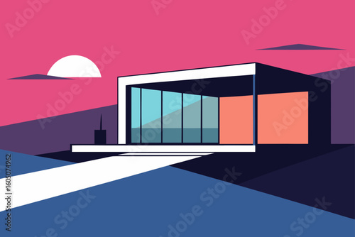 3d render of a modern building