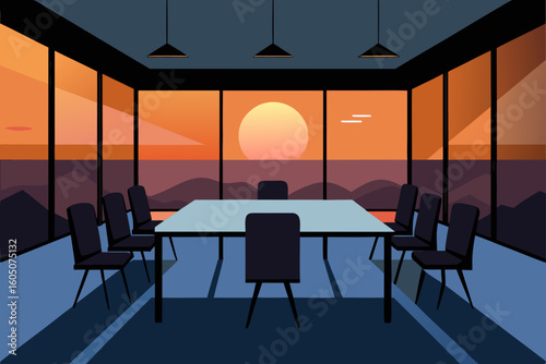 sunset at the airport