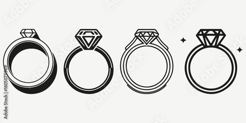 wedding ring icon illustration vector