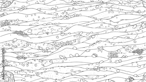 Closeup view of undulating sedimentary layers with varying grain sizes and subtle stratification