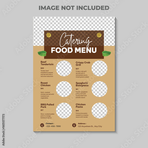 Catering Food Menu Poster with Delicious Dishes