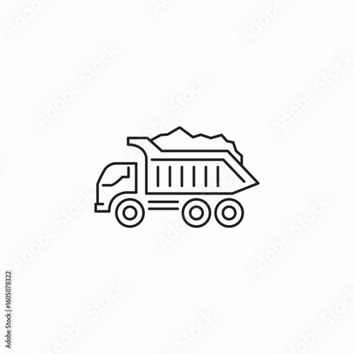 tipper truck icon sign vector