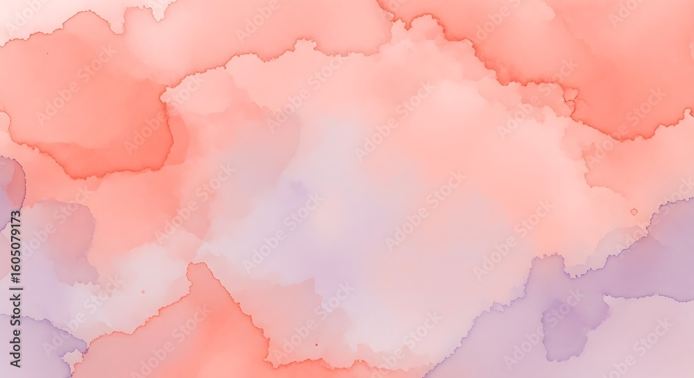 Obraz premium Abstract watercolor background with peach pink and lavender hues creating a soft and dreamy texture