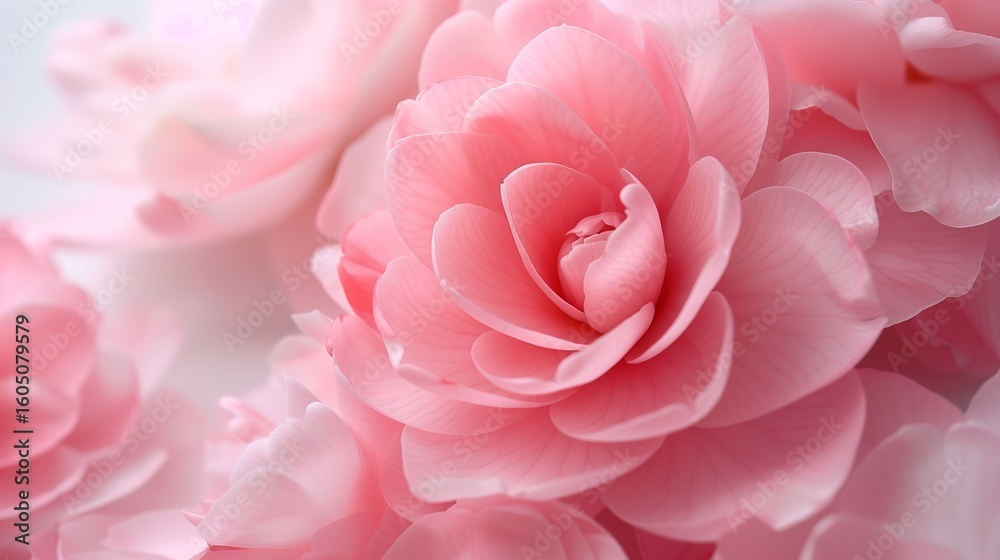 Obraz premium Captivating pink rose blooms serene garden setting floral photography soft lighting close-up view beauty in nature