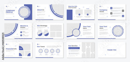 Minimal business company profile presentation template design, and pitch deck slide template or sales guide slider, multipurpose template for presentation slide, flyer leaflet, and brochure.