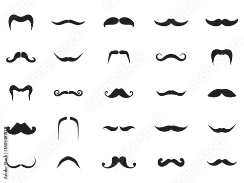 set of mustaches. set of mustache vector. set of mustache