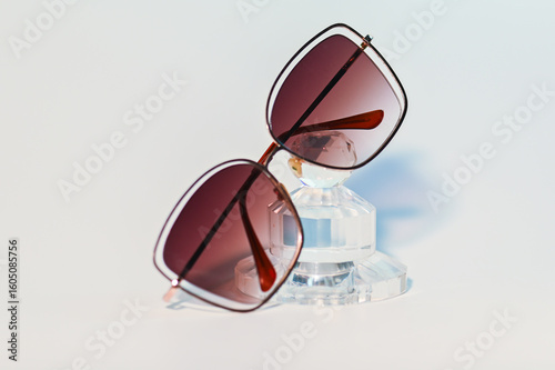 Large Square Sunglasses on Acrylic Stand