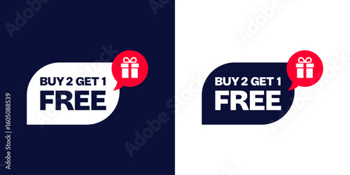 Buy 2 Get 1 Free Balloon Shape – Gift Promo Design
