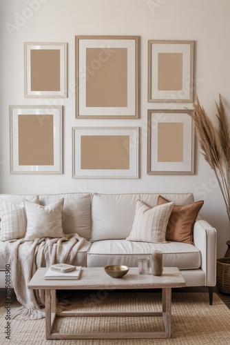 Contemporary Living Room Poster Mockup Set
