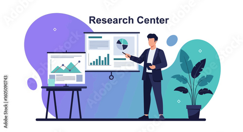 Data Analysis Presentation Shows Statistical Information In The Boardroom