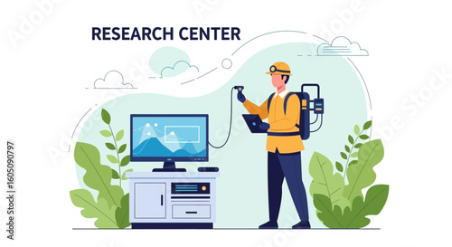 Engineer Performing Equipment Testing In Scientific Research Center Lab