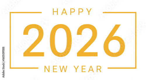 Celebrate the exciting arrival of Happy New Year 2026 with this modern, clean graphic perfect for festive promotions and seasonal greetings.
