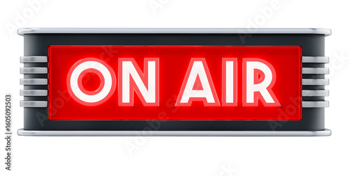 On air sign on transparent background. 3D illustration