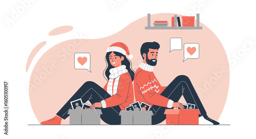 Couple Reminiscing About Past Memories During The Christmas Holidays Together
