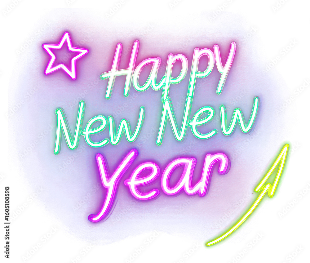 Fototapeta premium PNG Neon celebration glowing festive.