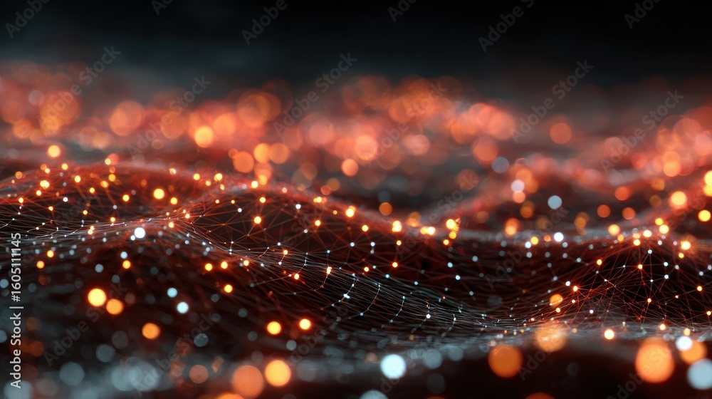 Obraz premium Abstract network of glowing particles (3)
