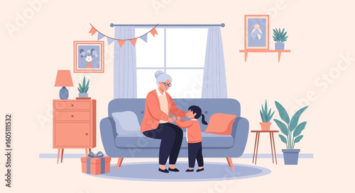 Celebrating Intergenerational Bonds Grandmother With Granddaughter At Home
