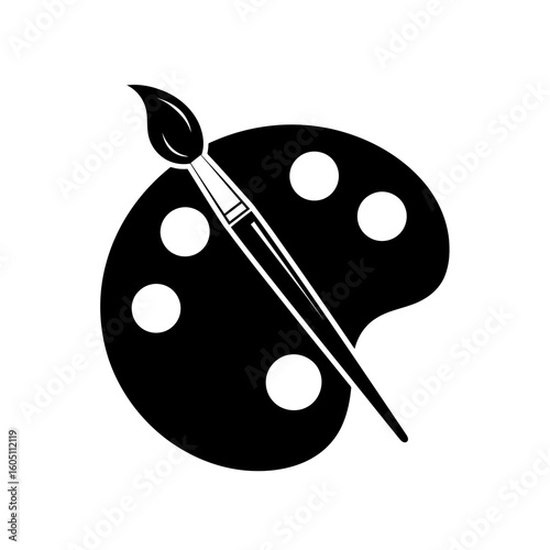 Artists palette with paint and brush icon symbolizing creativity art and artistic expression
