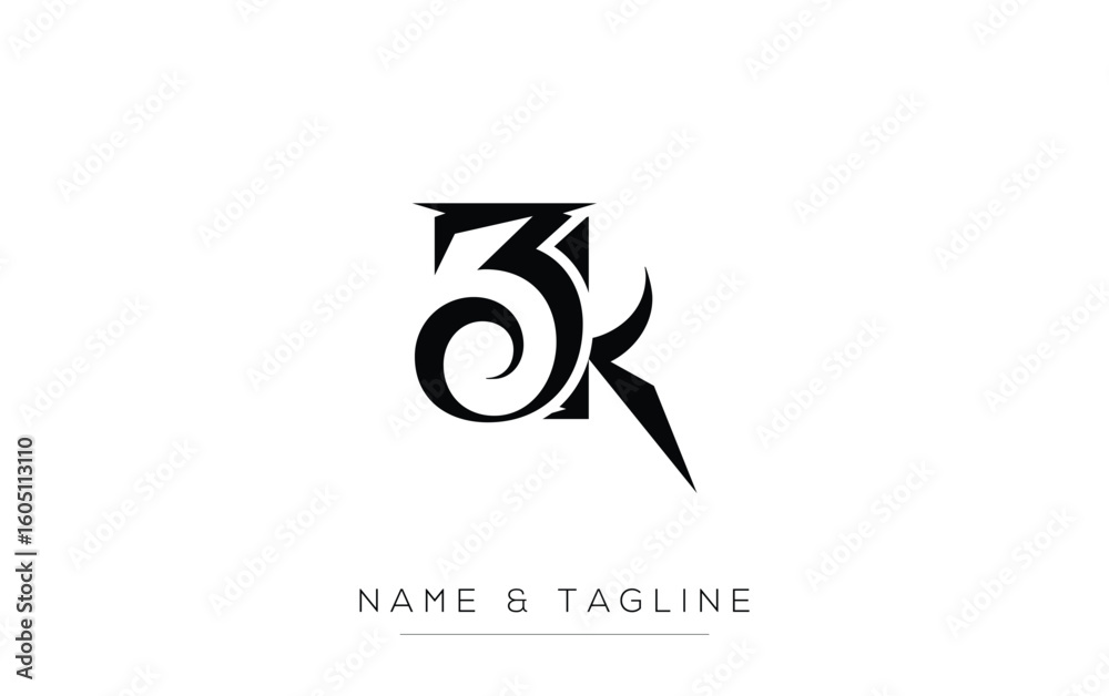 Fototapeta premium ZK Elegant Monogram Logo Design Featuring Stylized Letters. A sophisticated monogram logo representation showcasing artistic typography with a modern design