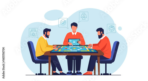 Creative Board Game Night Men Leisure Activity Tabletop Strategy Challenge Fun