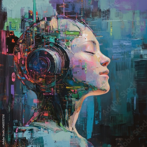 Futuristic woman portrait