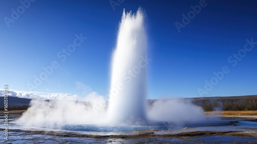 Geothermal geyser erupting (1)