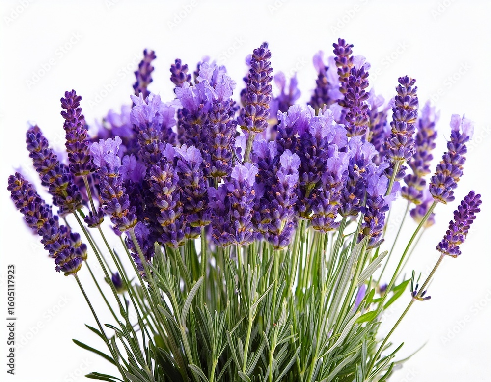 Obraz premium isolated lavender flowers with green stems no background present