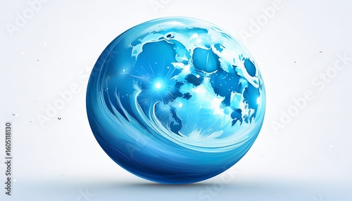 Wallpaper Mural sky blue sphere on white background Torontodigital.ca