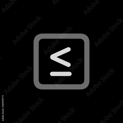 Less Than Or Equal Square Outline