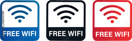 Free wifi zone icon set. Wireless sign design template,Network signs,Wireless connection icon.free wifi design, 
