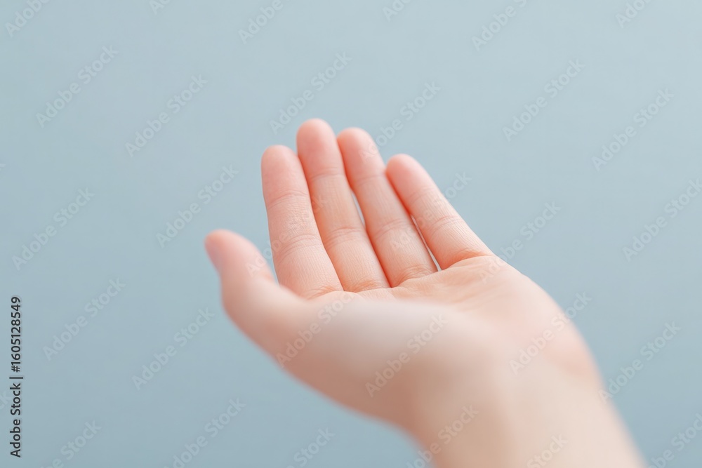 single open hand reaching forward minimalist style with natural neutral backdrop emphasizing simplicity single open hand reaching forward minimalist style with natural neutral backdrop emphasizing simplicity