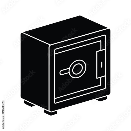 Safe Silhouette Vector Icon Illustration