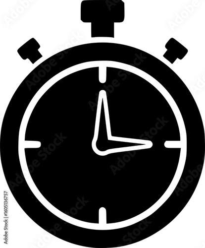 Free Download stopwatch timer stencil icon silhouette vector illustration - GFXLoad