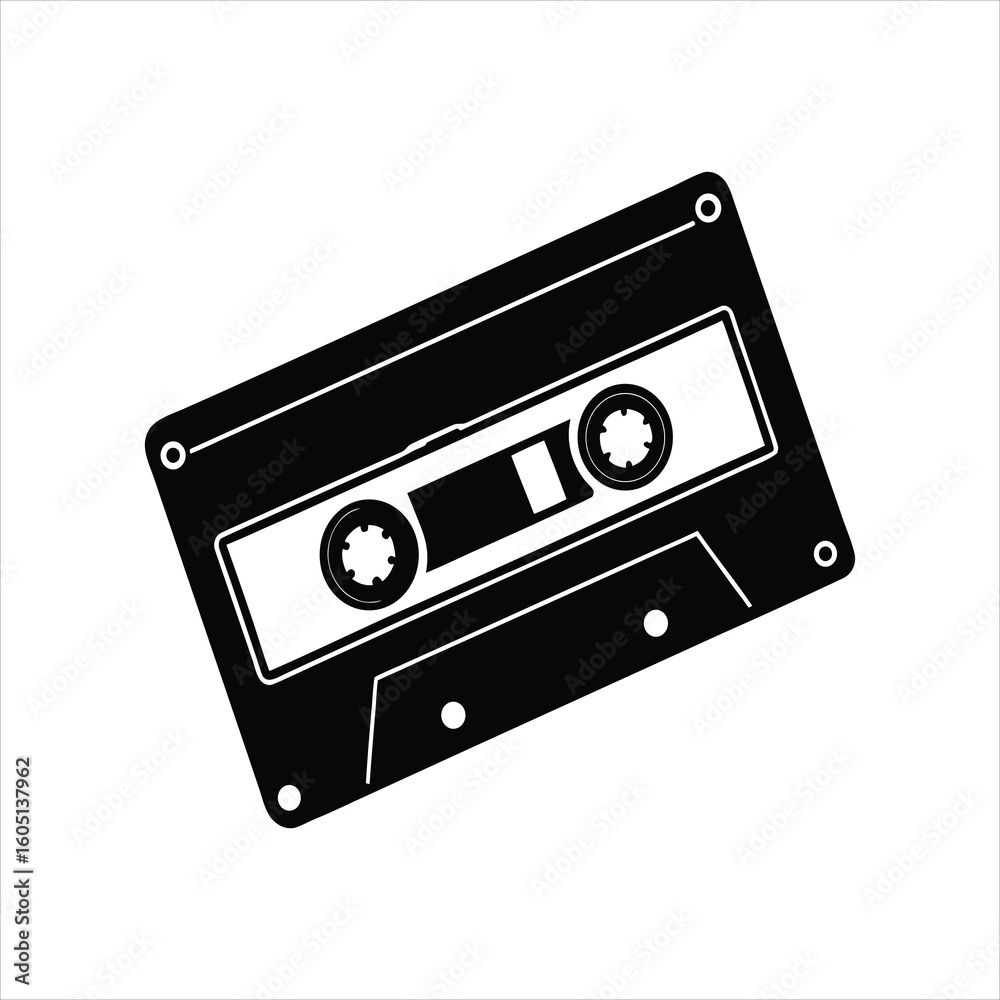 Obraz premium Vintage Audio Cassette Tape Illustration