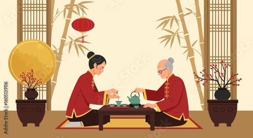 Family Tea Ceremony Celebration In Asian Culture Is A Timeless Tradition