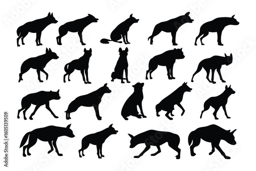 A grid of twenty stylized black silhouettes of seated figures in various meditative or resting poses against a white background