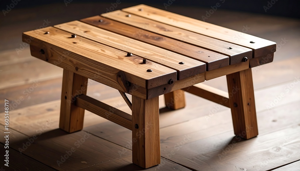 Fototapeta premium Wooden stool, rustic style