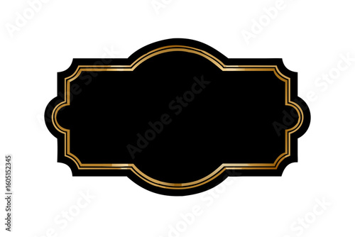 Elegant black and gold frame vector design for product label and decoration use