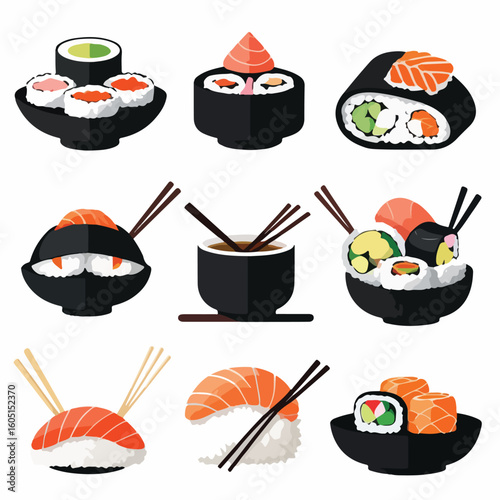 Traditional Japan Food Vector Collection