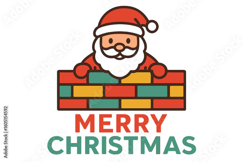 A dirty joke quote featuring Santa saying he loves going down to creep out friends and family is available as hand drawn lettering suitable for Christmas greetings cards, invitations, t-shirts, and
