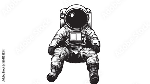 Astronaut Vector Illustration on White Background - Explore Space Adventure in Creative Design