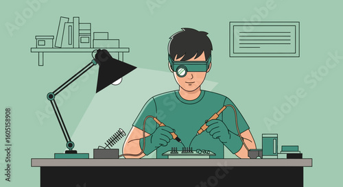 Precision Repair And Electronic Engineering Concept At A Desktop Environment