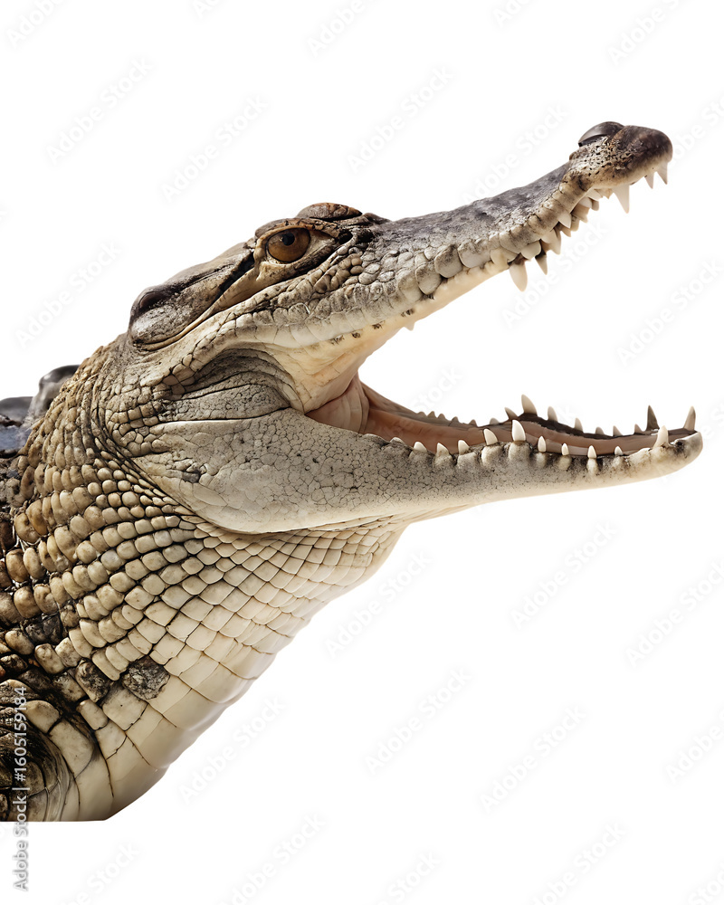 Fototapeta premium crocodile isolated on white background, png, ai generated.